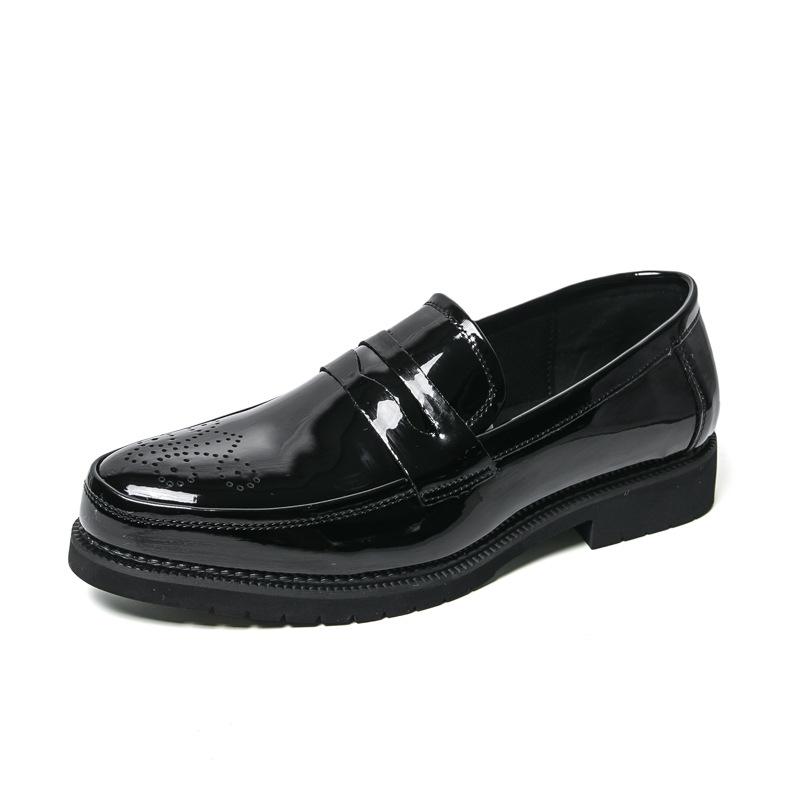 Men s Formal Leather Loafers - Large Size Slip-On Shoes Size 38
