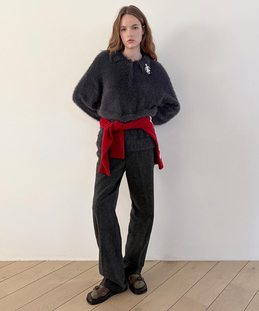 SINOON Sn Wool Blend Straight Pants (Charcoal)
