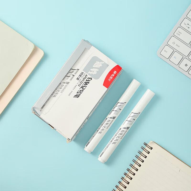M&G APMY2213 White Oil-Based Broad Tip Marker Pen белый