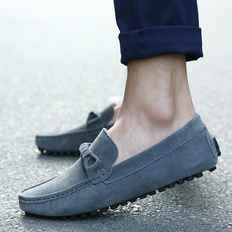 Fashion Buffalo Suede Mens Casual Shoes Summer Designer Male Loafers Breathable Slip on Flats Leisure Walk Driving Shoes Comfy Moccasins