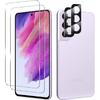 BIG FACE Galaxy S21 FE Tempered Glass Screen Protector + Camera Lens Protector [ 2 + 2 Pack ][Fingerprint Unlock] [Anti-Scratch] [Case Friendly]