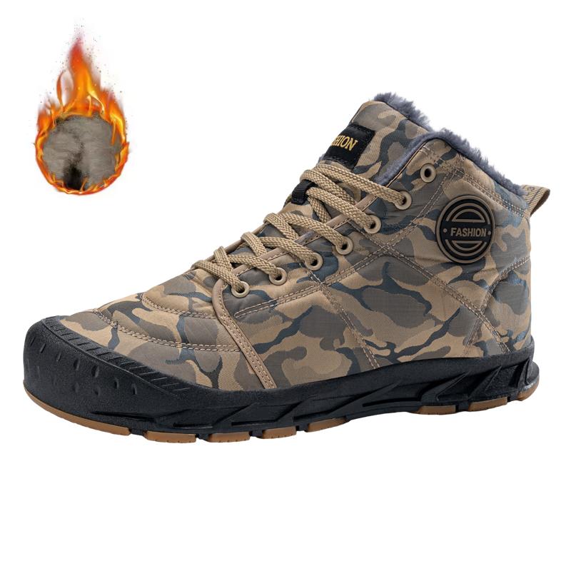 Cizme impermeabile pentru bărbați Cizme de iarnă calde de pluș Cizme de zăpadă pentru bărbați Pantofi de exterior Cizme de lucru pentru bărbați Cizme de iarnă pentru bărbați din cauciuc mărime mare