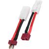 LIANHATA T-Type Connectors, Set of 2, 14AWG, 5cm Long, Silicone Jacket, Male (Female) To Female (Male) T-Plug Adapter, for RC Drone Batteries, Tamiya
