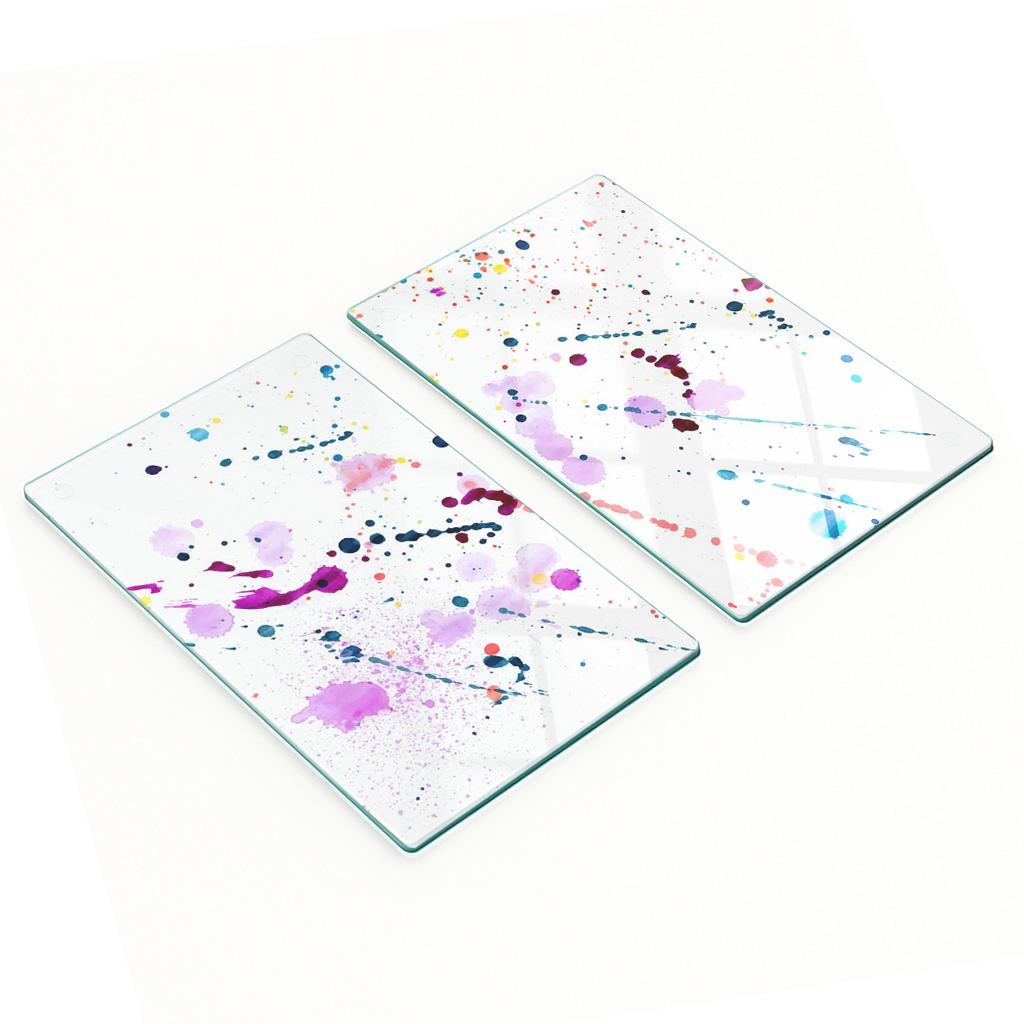 Durable And Stylish Glass Boards With Abstract Stain Pattern 2X30X52 Cm