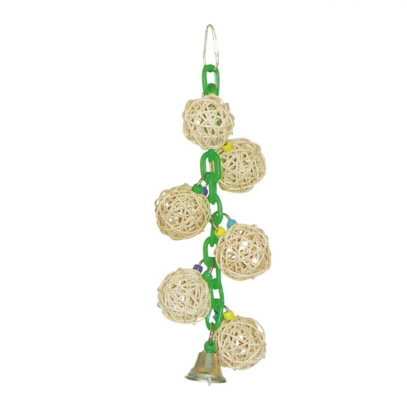 Eco-Friendly Non-Toxic Wooden Bird Toy with Colorful Rope Swing Safe for Chewing Parrot Interactive & Movement Toy