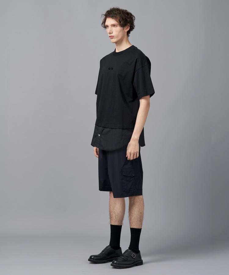 COMSPACE1980 Overside Shirt Variation Layered T-Shirt_Black