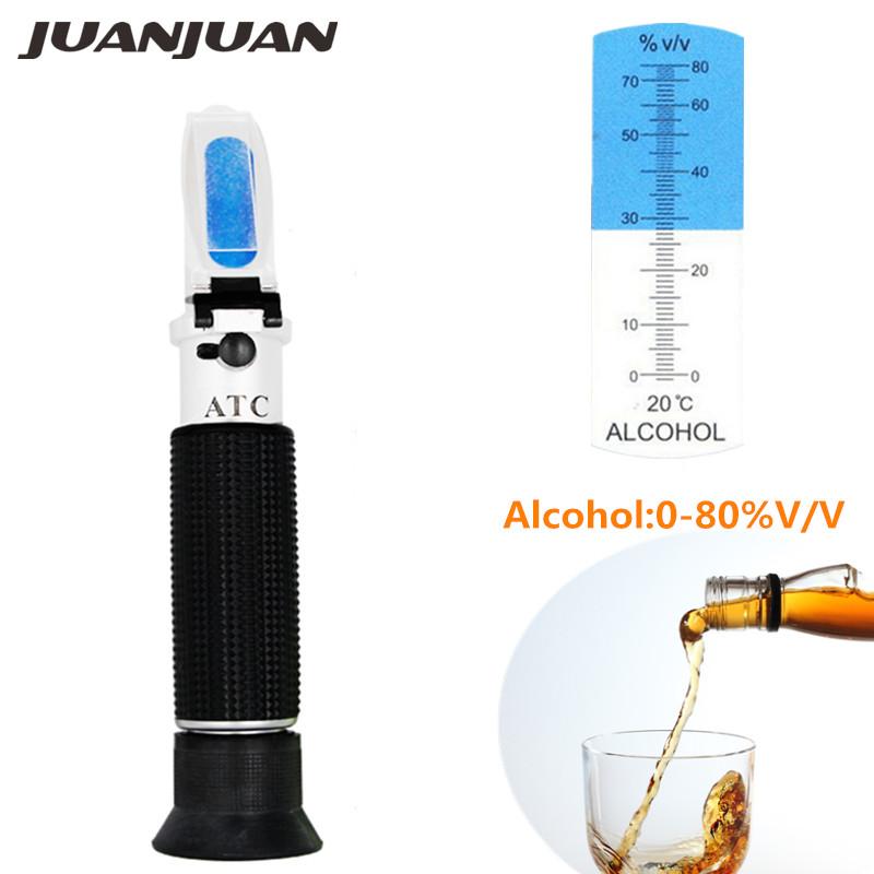 Refractometer All kinds Brix Alcohol Salinity Handheld Refractometer Wine Beer Sugar Fruit Vegetables Juice with ATC