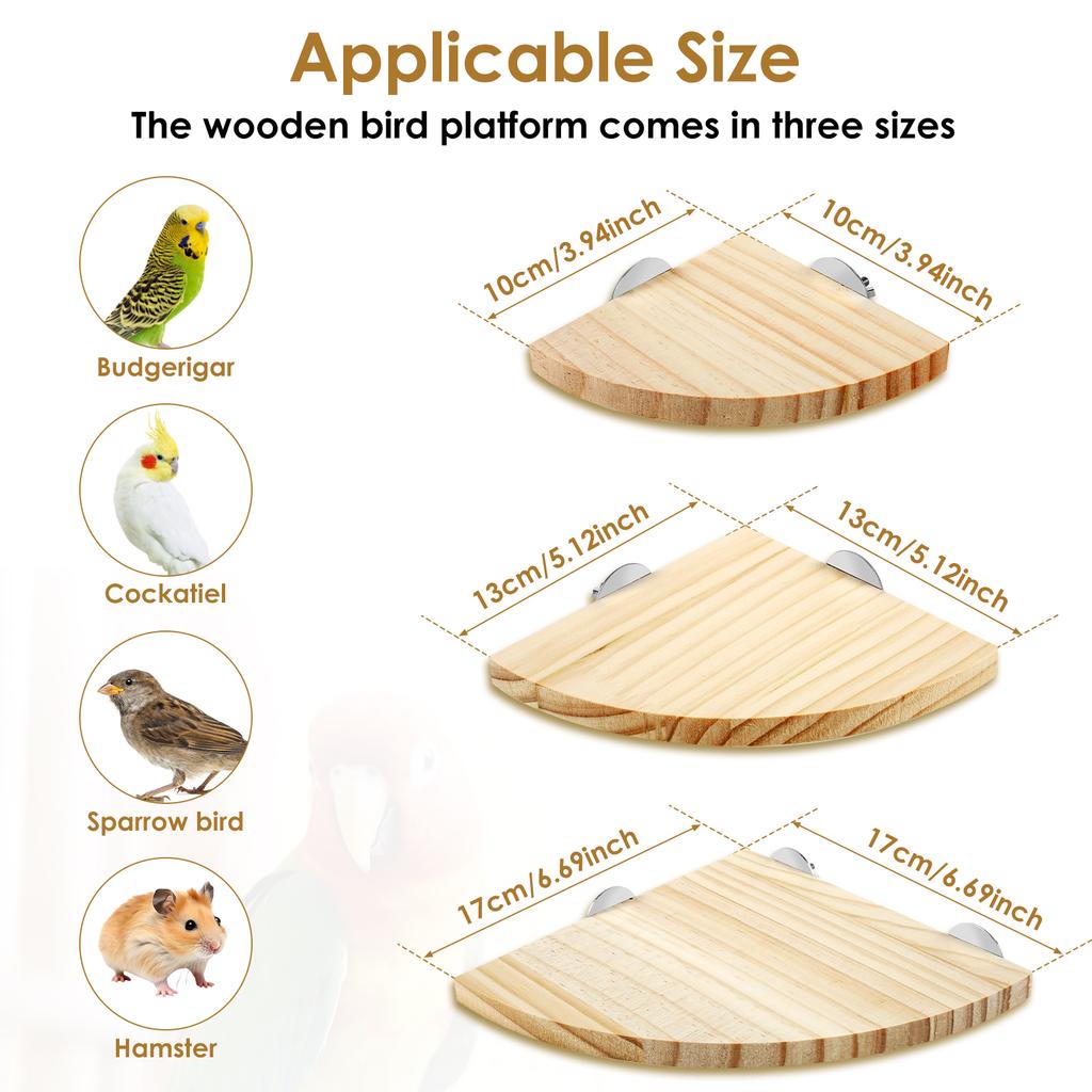 Bird Perch Platform Stand Wood Bird Platform Parrot Stand Playground Cage for Small Anminals Rat Hamster Gerbil Rat Mouse