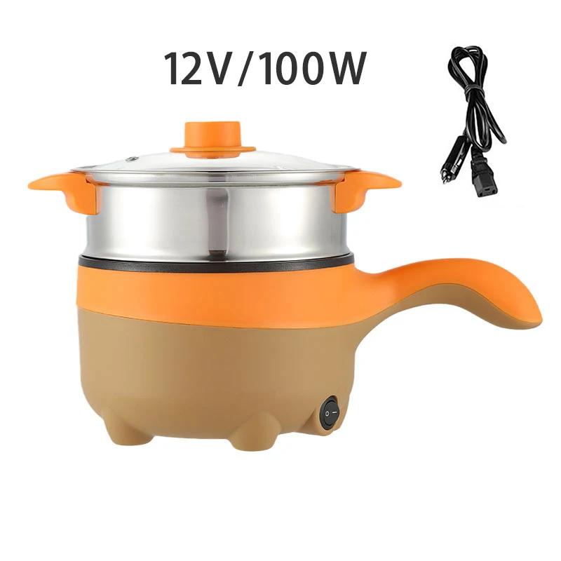 

Міні 2 л 12/24 В Автомобільна вантажівка Антипригарна багатофункціональна електрична сковорода з стримером для приготування супу, тушонки, гарячої каструлі 180 Вт