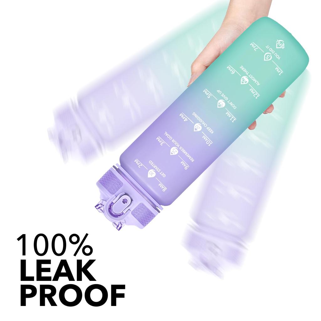 Gradient Color Water Cup Rainbow Frosted Sports water Bottle Outdoor Heat-resistant LeakProof Portable Fitness Plastic Straw Mug