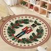 2D Flat Printed 3D Illusion Rug Santa Claus Xmas Home Decor Round Vortex Carpet  Indoor