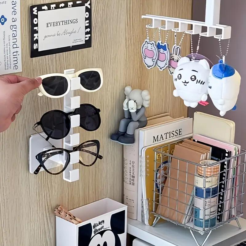 1ks nástěnný nástěnný stojan na klobouky se snadnou instalací - leštěná povrchová úprava, plastový organizér pro ukládání klobouků, čelenek a klíčů se 6 háčky - multifunkční domácí příslušenství