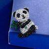 Chinese style panda brooch female cartoon animal rhinestone pin anti-light corsage accessories anti-practical national tide