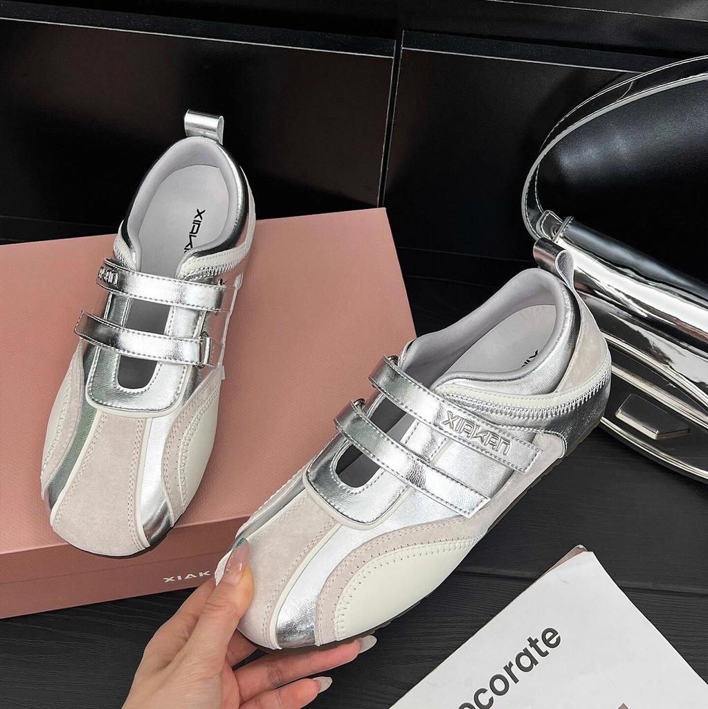 Inner Height Increase 6cm Velcro Hollow Sports Mary Jane Shoes Women's 2025 Spring and Autumn Versatile Casual Moral Training Shoes Tide