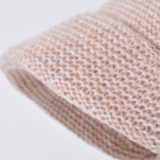 2Pcs/Set Women Winter Hat Scarf Set Solid Color Elastic Thickened Ear Protection Knitting Hat