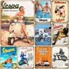 Vespa Motorcycle Vintage Metal Sign" – Retro Art Plaque with Scooter Aesthetic; Wall Decor for Home, Cafe, Garden, Club    Bar