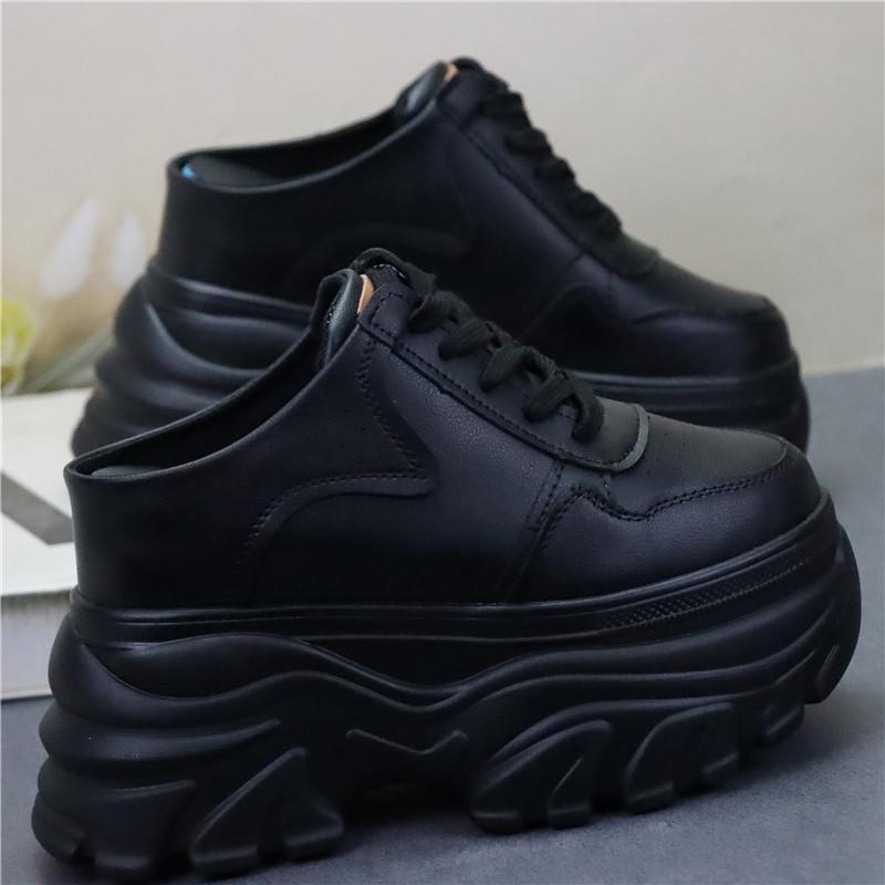 Fashion Muffin Thick Soled Women's Shoes 12CM Spring and Summer New Style Non Heel Inner Heightening Casual Shoes Women Vulcanized Shoes