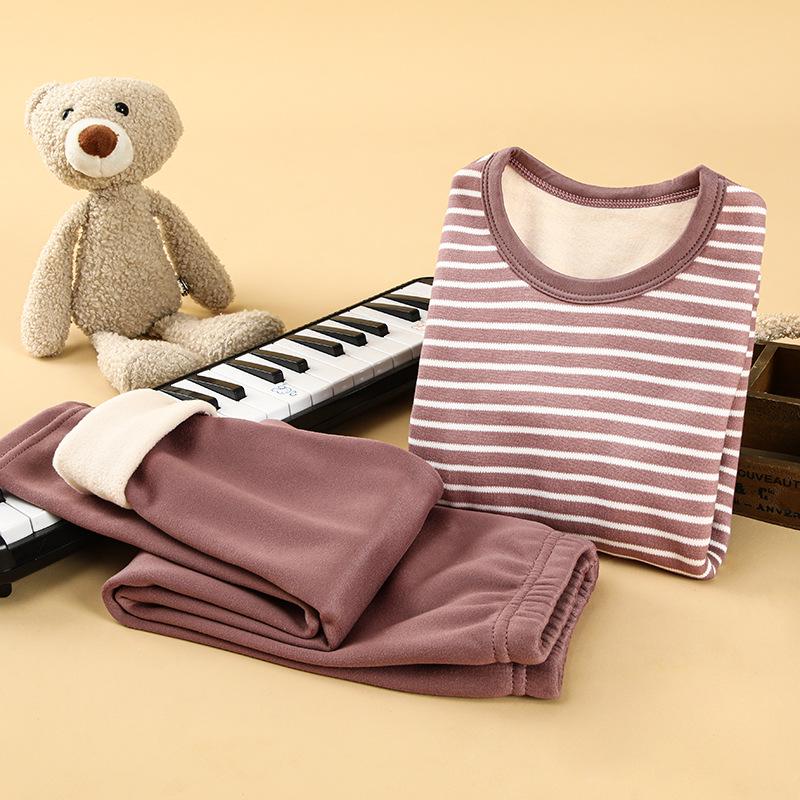 Warmer Winter-Unterwäsche-Set für Kinder mit Fleece-Futter: Herbstliche Thermoschicht & Homewear für Mädchen und Jungen