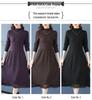 Plus Size Semi-High Collar Wool Sweater Dress - Warm, Thick, Tummy Covering, Slimming Winter Knit