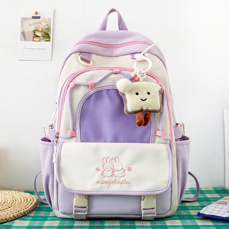 Children's Schoolbags  Elementary School Students  Junior High School Girls  High School Students Splicing Backpacks