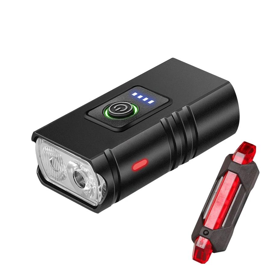 Bike Light 2 LED Type C Rechargeable Bicycle Lights 6 Modes MTB Flashlight Bicycle Headlight for Cycling Bicycle Front Lamp 7