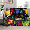 HD Cute Dino Cartoon 3D Dinosaur Space Children Blanket,soft Throw Blanket for Home Bedroom Bed Sofa Picnic Office Cover Blanket