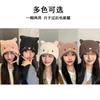 Autumn and winter thin big head circumference hat cartoon cute rabbit ears confinement stack hat warm cover cold hat