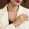 Sweet Little Skirt Jewelry Set: Cherry Necklace & Bead Bracelet In 18K Gold-Plated Titanium Steel