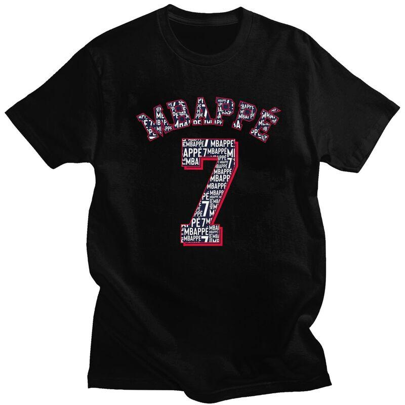 

Custom Soccer Gift Mbappes 7 Logo T Shirt for Men Pure Cotton Tshirt Casual Tee Football Lover T-shirts Slim Fit Clothing - M... 5XL різнокольоровий