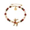 Santa Claus Crystal Beaded Bracelet Snowman Women Bangle Christmas Bracelets  Party Favor