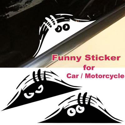 Adesivo de Carro Monstro Espiando Olhos Assustadores Elfo Espiando Decalque de Vinil Adesivo de Olhos de Diabo Espiando Zangado para Decoração de Carro Motocicleta