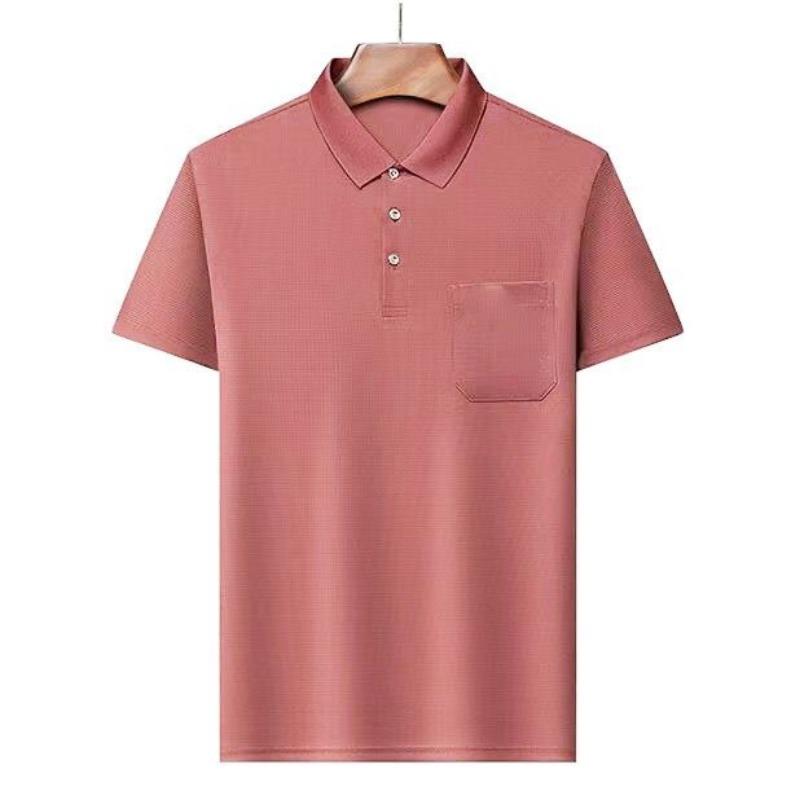 

Men s Summer Blue Polo Collar Pocket Short Sleeve Polo Shirt L червоний