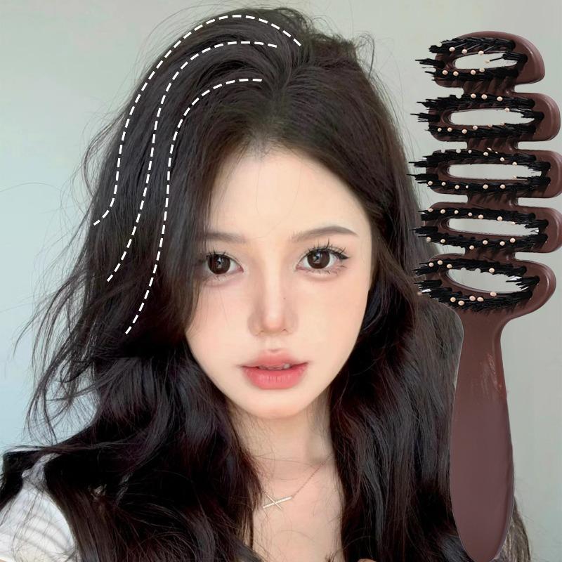 Anti Static Boar Bristle Hair Comb Hairbrush Paddle Hollow Hairdressing Massage Combs Salon Hair Brush Styling Makeup Tools