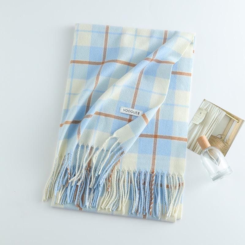 Damen High-End 2025 Karoschal: Imitation Kaschmir, Koreanischer Stil, Vielseitiger Herbst/Winter Warmer Nackenwärmer Schal.