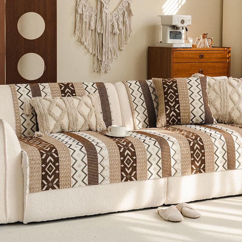 

Новый Легкий Роскошный Маленький Аромат Высокое Чувство Шенилл Подушка для Дивана Четыре Сезона Универсальная Нескользящая Подушка для Сиденья Чехол Чехол Ткань 70*150cm