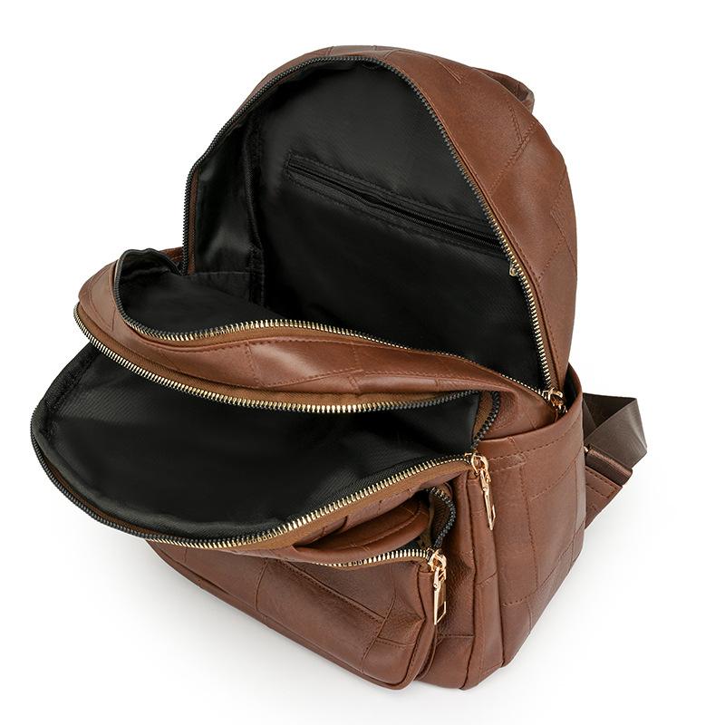 New Trendy Korean Version of Versatile One Shoulder Crossbody Fashionable Soft Leather Backpack for Women
