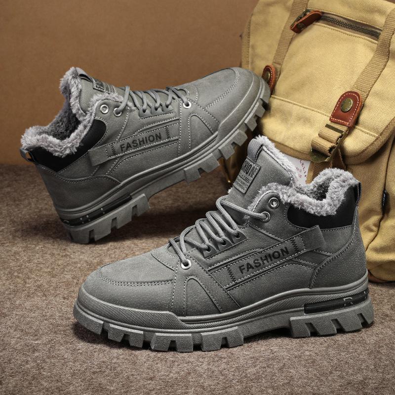 Men's Shoes for Autumn and Winter 2025 Warm and Plush Thick Soled Shoes for Men's Sports and Leisure