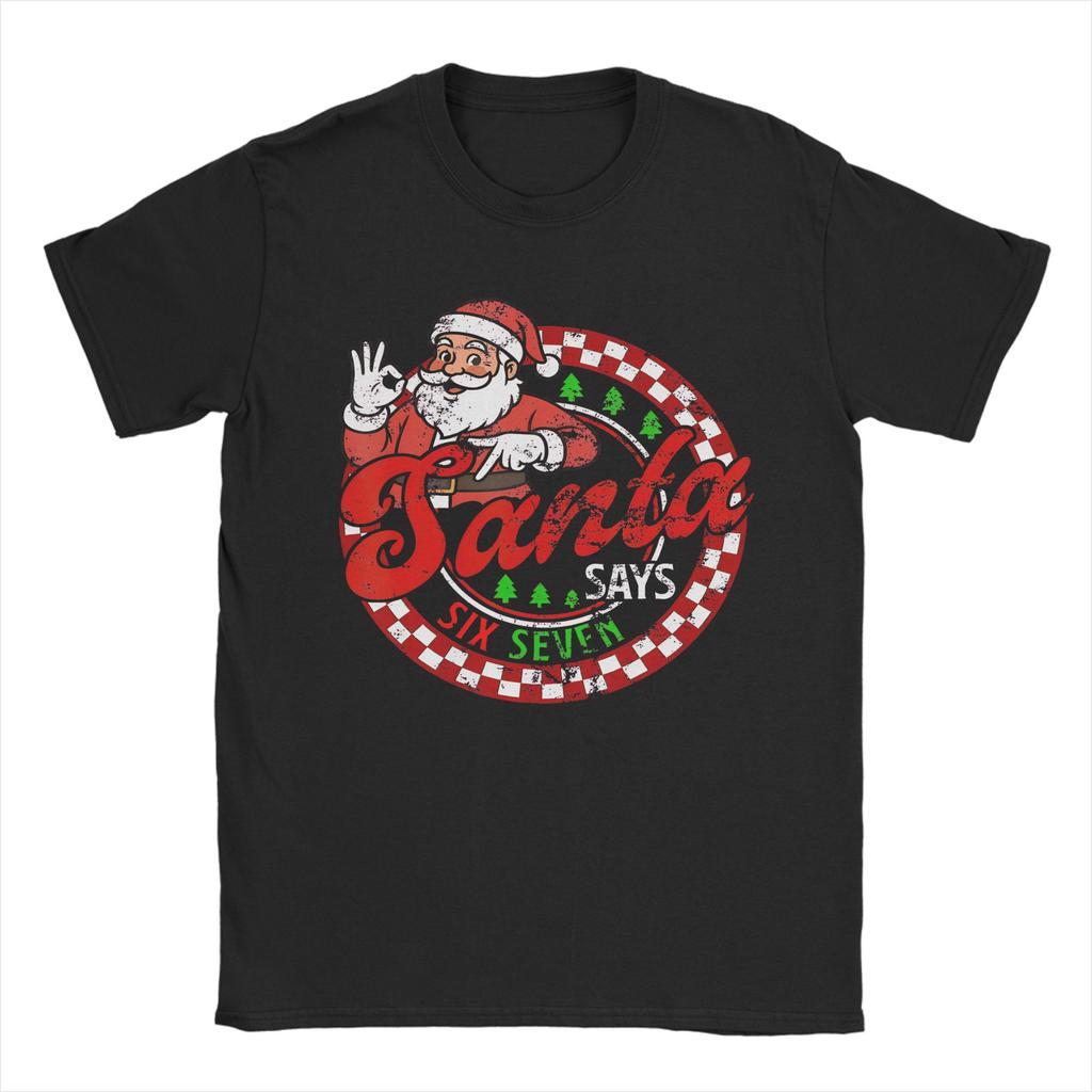 Dabbing Christmas Santa Says 67 T-Shirt Summer 100 Cotton T Shirts For Couple Leisure Casual Short Sleeve Funny Clothing