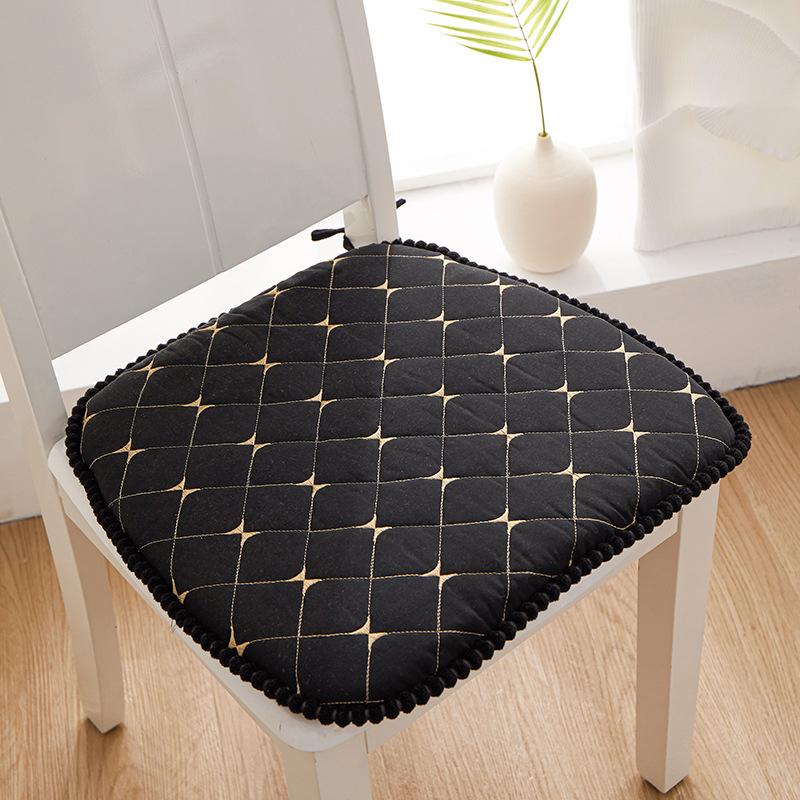

Dining Chair Cushion Thickened Quilted Chair Cushion Rebound Memory Foam Office Stool Cushion Dining Table Cushion 45*43 cm чорний