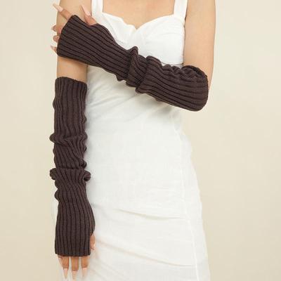 Scaldamani senza dita in maglia spessa popolare - Maniche lunghe e accoglienti per autunno/inverno
