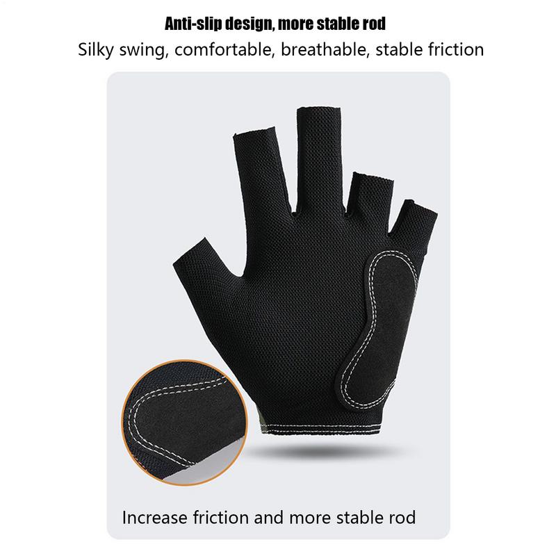 Professional Billiards Gloves Adjustable Elastic Fingerless Pool Mittens Comfortable Wear-Resistant Billiard Accessories Gloves