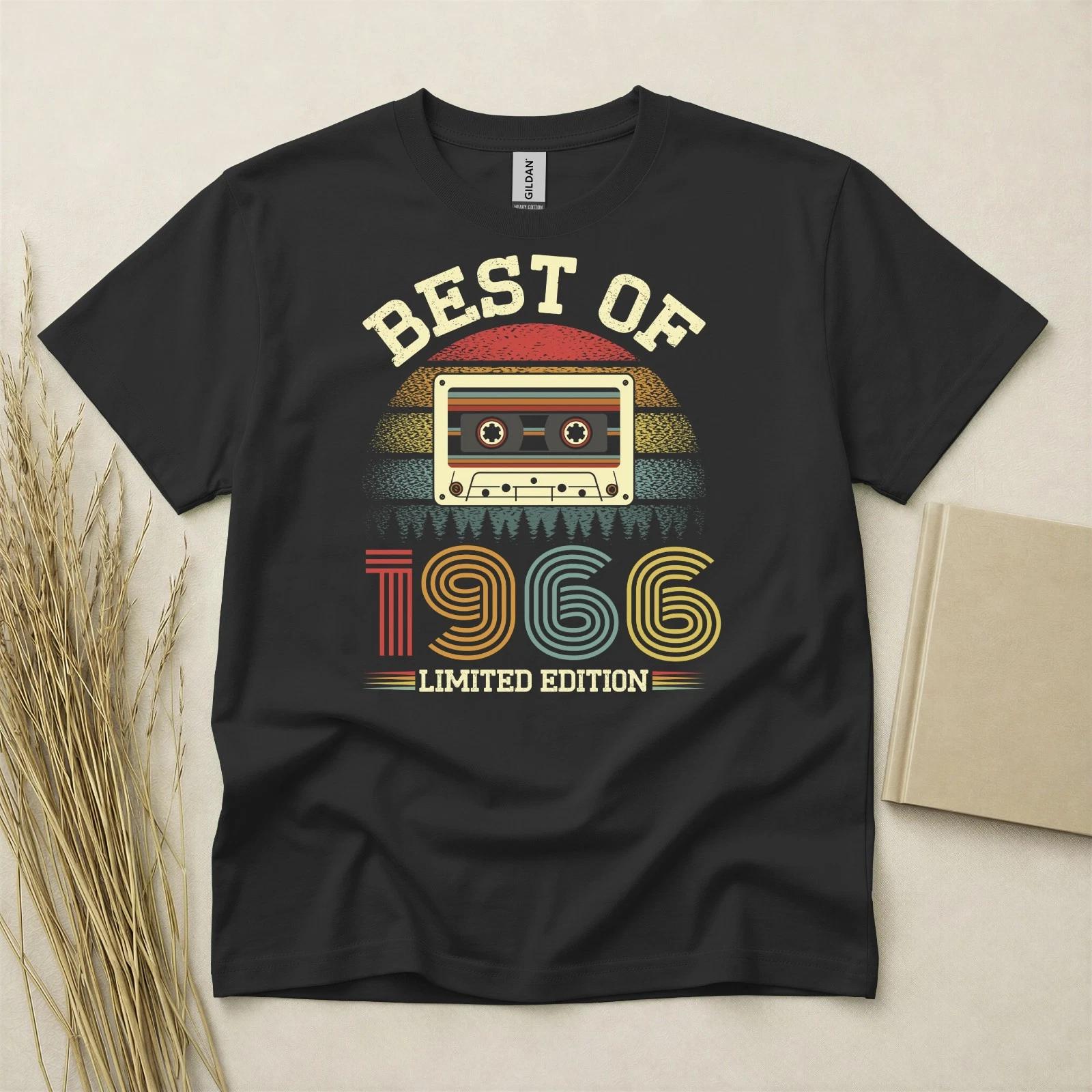 60th Birthday T Shirt Born In 1966 Gift 60 Year Old T-Shirt Cassette Retro Sixty XS