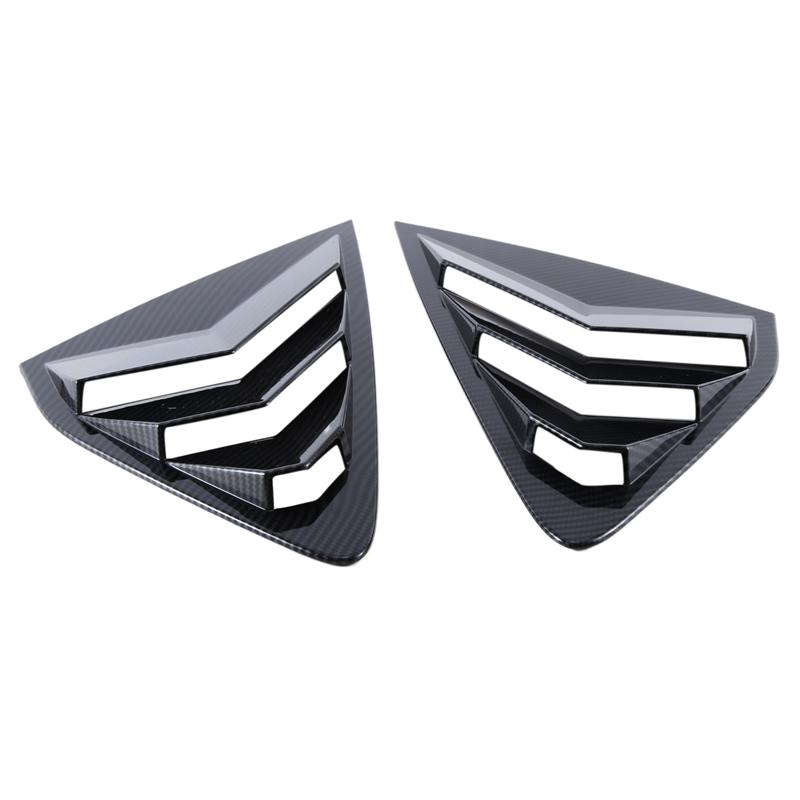 2PCS Car Rear Side Vent Quarter Window Louver Shutter Cover Parts Accessories For Honda Accord  Carbon Fiber Look