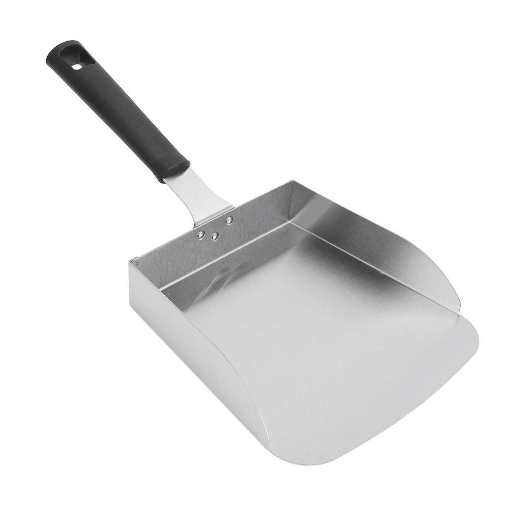 Large Food Shovel with Handle Griddle Spatula Food Mover Griddle Scoop BBQ Flat Top Grill