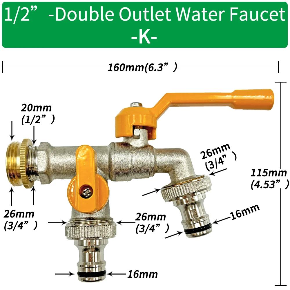 Garden Hose Brass Faucet Adapter 1/2" - Suitable for IBC Tanks, Irrigation Fittings, Reliable Ball Valve Replacement Accessories