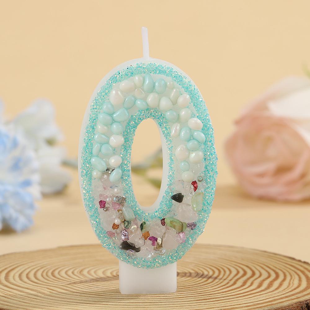 Handmade Double Color Swan Stone Number Candle for Children's First Birthday Cake