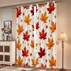 2 szt. Zasłony z nadrukiem liści klonu na jesień   tkanina poliestrowa   można prać w pralce   odpowiednie do dekoracji sypialni i salonu
