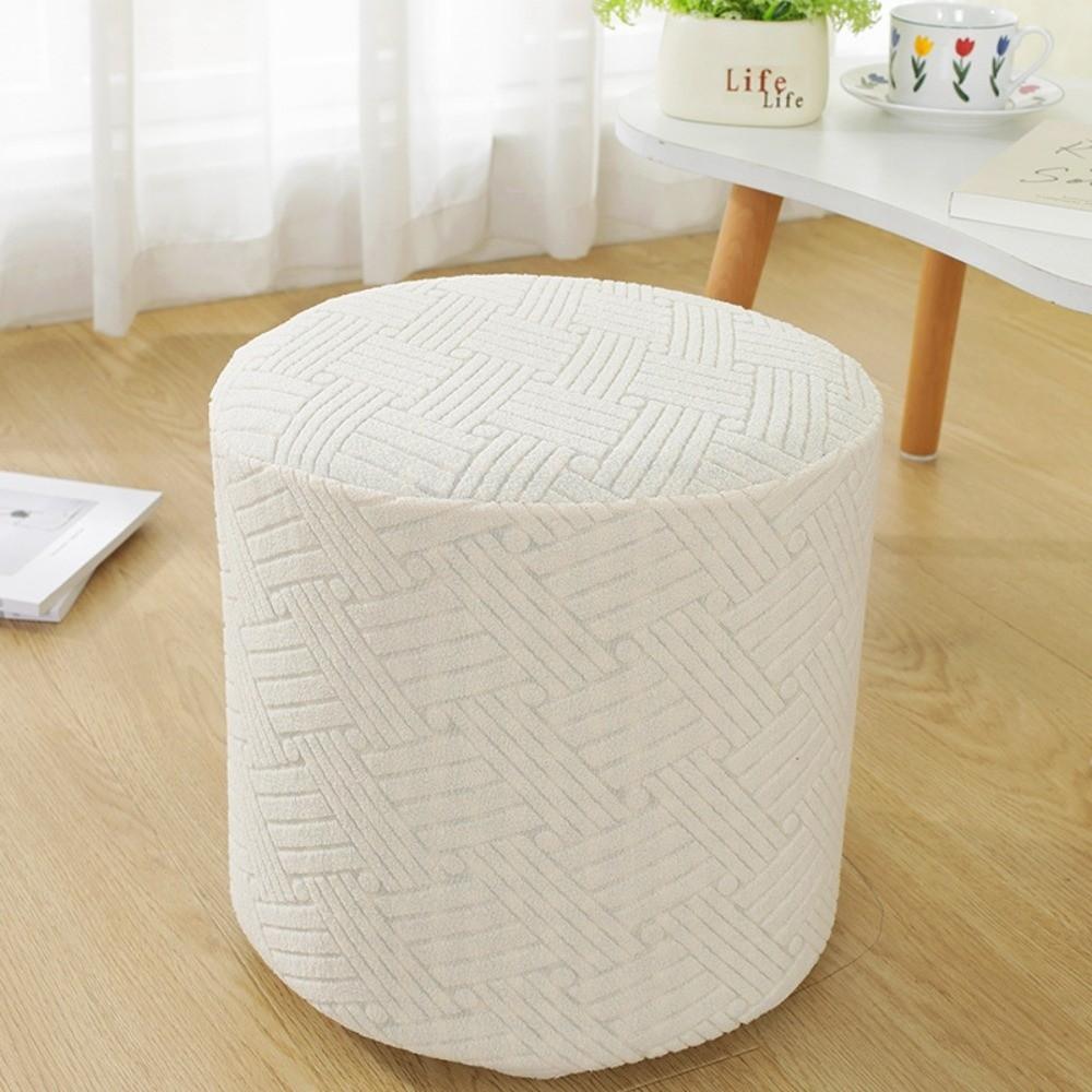 New Solid Color Jacquard Ottoman Cover Elastic Soft Footrest Slipcover T-Shape Pouf Stool Cover Living Room
