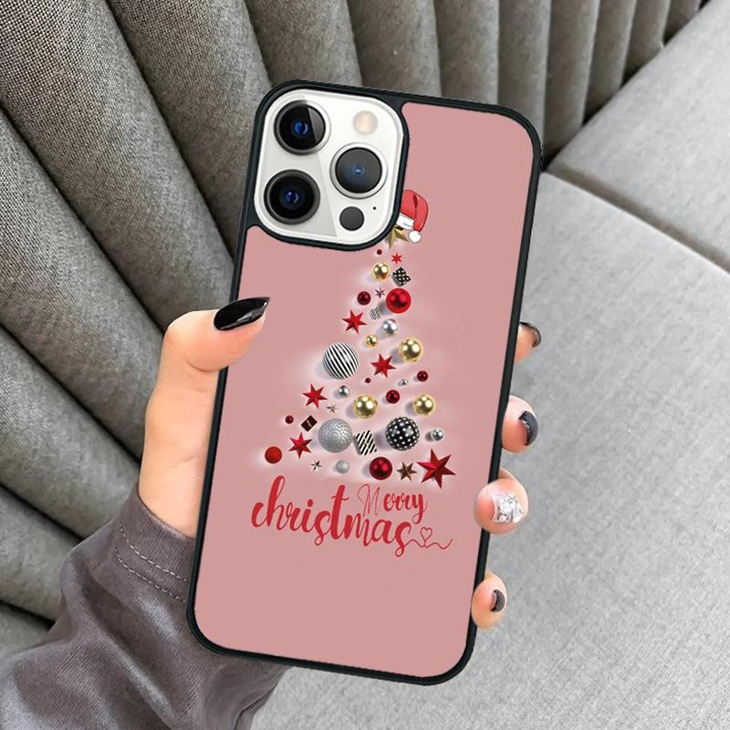 Merry Christmas Tree Phone Case For iPhone 16 15 13 14 Pro Max 11 12 Mini Plus 2022 XR XS MAX Shell Cover coque