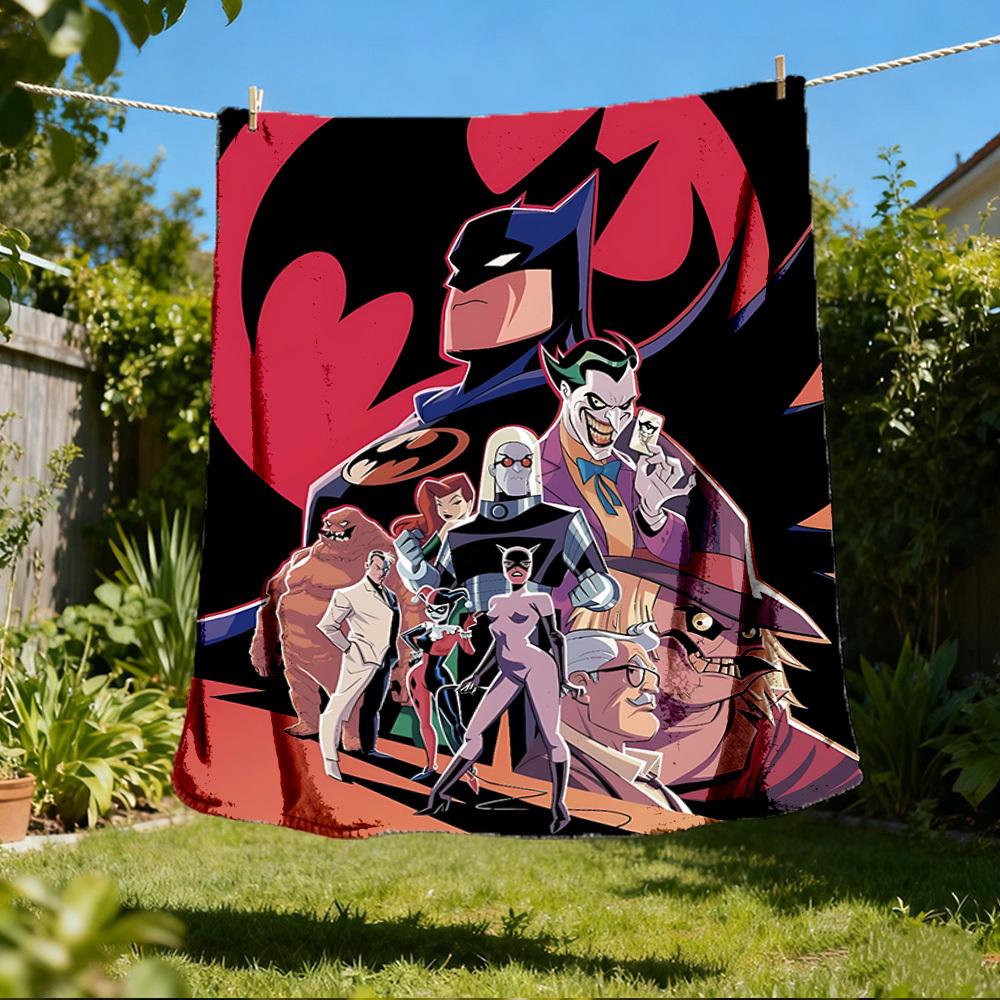 

1 шт. Фланелевое одеяло Бэтмен для улицы, мягкое, легкое и теплое 80x120cm